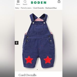 Baby Boden Cord Star Patch Overalls
